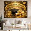 2D Flat Backdrop1pc Graduation Gold Decor Backdrop Banner Polyester Wall Decor For Living Room Bedroom Office Outdoor Decor Holiday Gift
