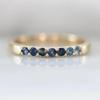 Yellow Gold Plated Sapphire Wedding Band – Half Eternity Ring for Women | Thin Stacking Blue Gemstone Ring | Personalized Engagement Band
