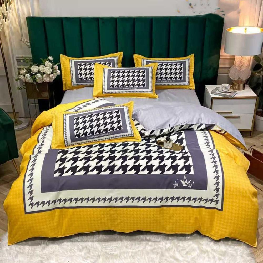 Европейский Ретро Стиль Микрофибра Постельное Белье Комплект Детская Кровать на Молнии Украшение Комнаты Льняная Кровать Пуховое Одеяло 3 Предмета для Подростков Взрослых