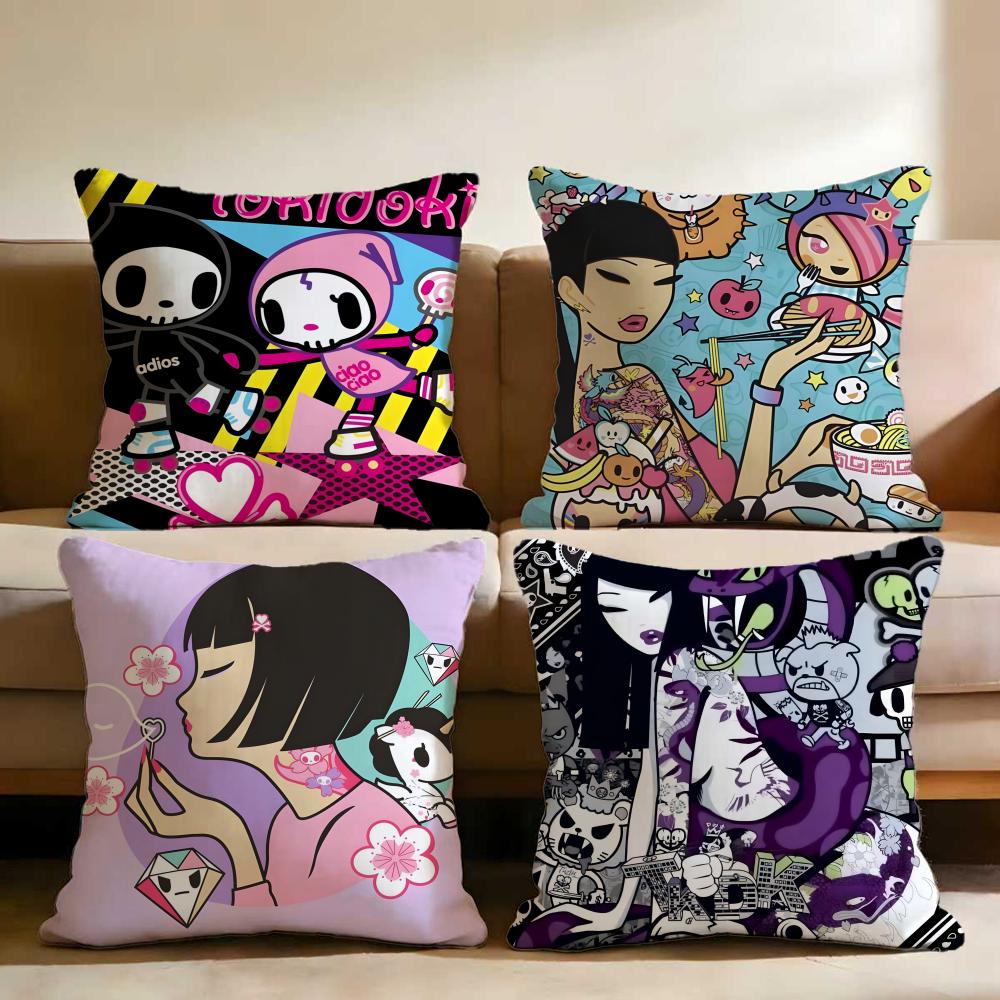 Чехол для подушки T-Tokidoki для дома и автомобиля, многоцелевой чехол для подушки - Двусторонний, Мягкий и прочный для ежедневного использования