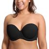 Strapless Bra for Molded Full Large Size Strapless I75 [DELIMIRA] Women, Wired, Cup, Bra, Bra, Black,
