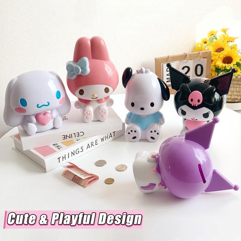 Коробка для хранения денег Hello Kitty Аниме Куроми Копилка Кейс для сбережений My Melody Мультяшная Пластиковая Коробка для хранения Подарки на День Рождения