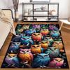 Colorful Owl Pattern Carpet with Bright Multicolored Artistic Design Suitable for use as an anti-slip for living room bedroom sofas