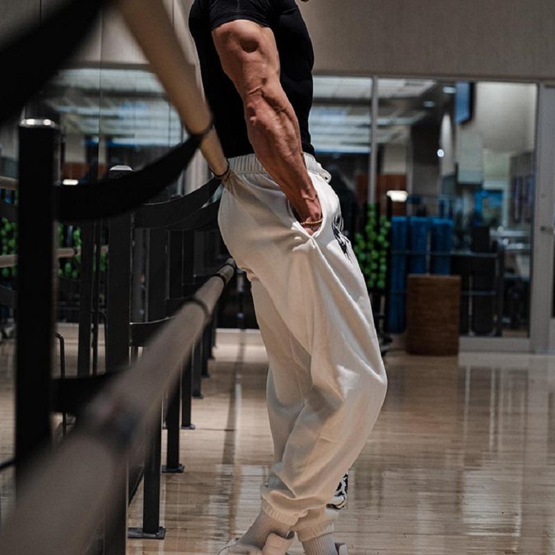 Весенние мужские спортивные штаны Европа США Длинные спортивные брюки для отдыха фитнеса тренировочные брюки для мужчин в спортзале