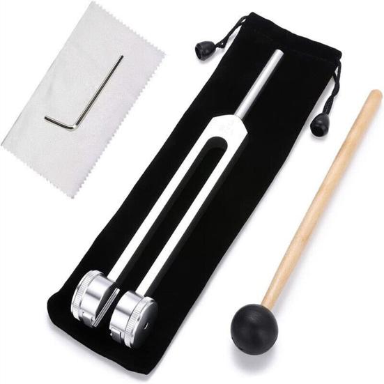 128 Hz Tuning Fork Metal Sound Vibration Tool for Relaxation And Body Awareness Easy to Use Tuning Fork with Mallet And Storage Pouch