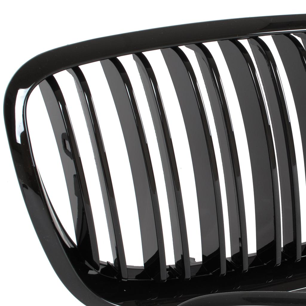 BMW X5 E70 06-13 grilles between the headlights (kidneys) left + right set BLACK GLOSSY DOUBLE BAR