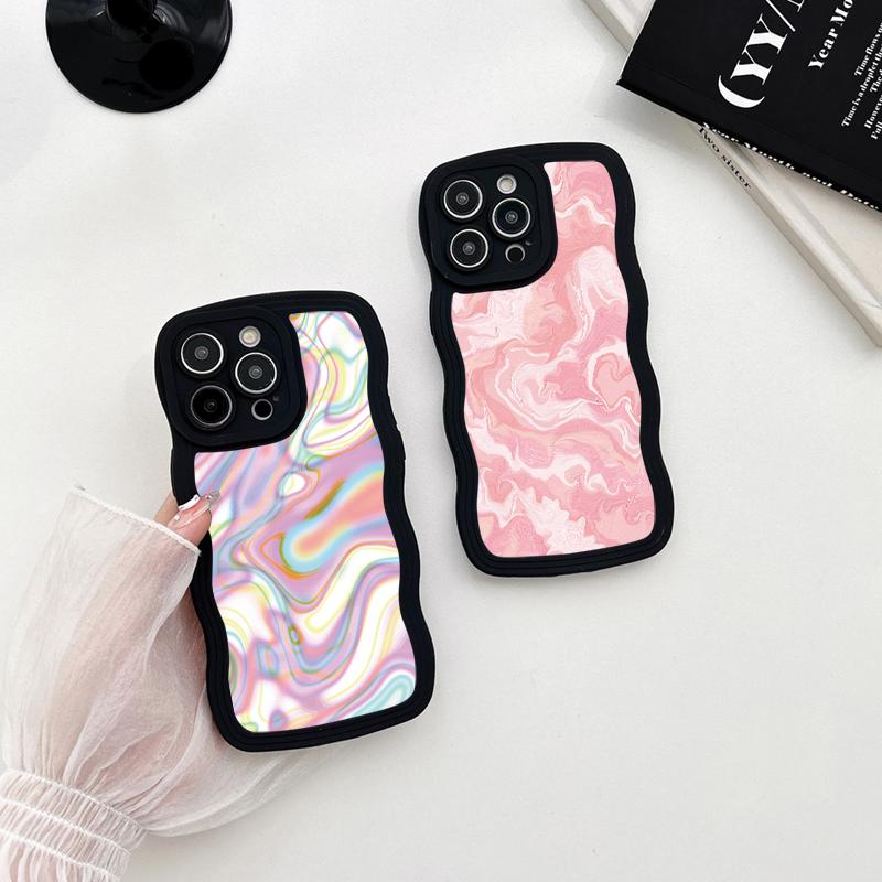 Wave Shape Phone Case For Vivo V23e Y35 Y02 IPhone Tecno Spark Realme C53 C55 Redmi Note 12 Note 11 Pro Samsung S23 Ultra A53 A52 Soft Silicone Cover