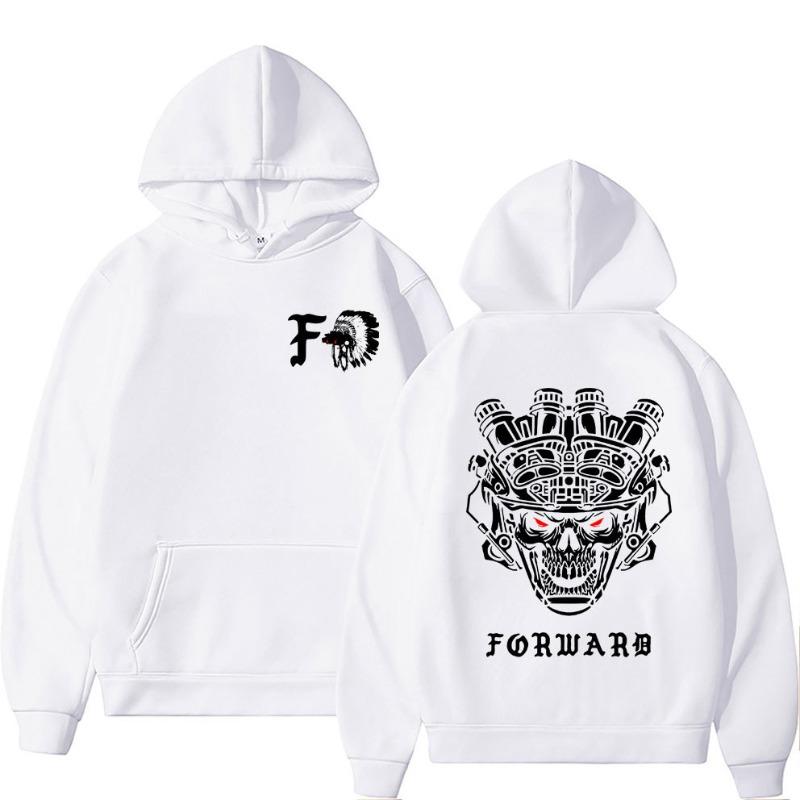 Forward Observations Group Skull Double Sided Print Hoodie Men's Women's Sweatshirt Fleece Oversized Couples Streetwear