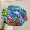 1pc Ocean Friends: Cute Sea Creatures Umbrella with Plastic Handle,Suitable for All Seasons Home Travel Outdoor UmbrellaDD1479