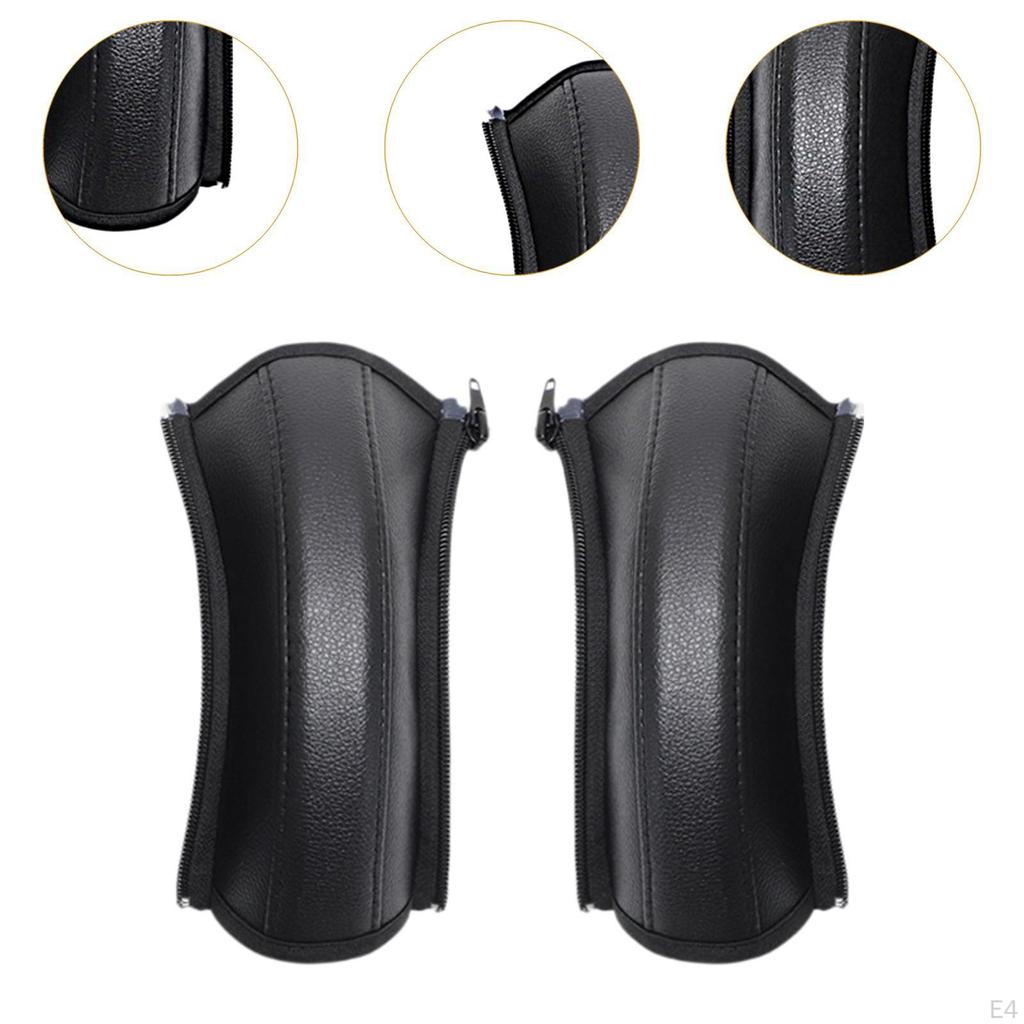 Baby Stroller Handle Cover Armrest PU Leather,Waterproof,with Removable Zipper,Grip