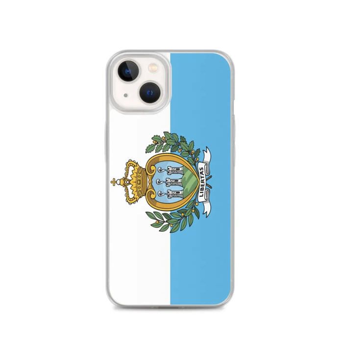 Coque Téléphone – Drapeau Saint-Marin – Compatible iPhone 13 – Étui Souple – Résistant et Antichoc - Silicone - Pixelforma