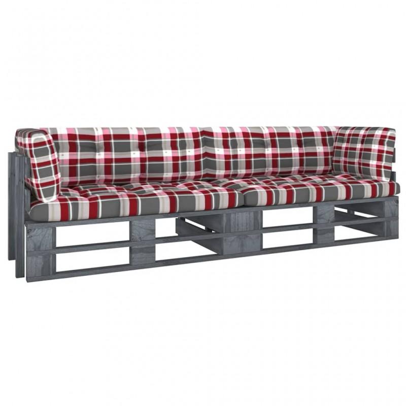Day and Night - Day and Night 2-seater Pallet Sofa with Gray Cushions Impregnated Pine Wood