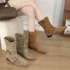 Retro Thick Heel Belt Buckle Pointed Short Boots Autumn and Winter 2025 New Temperament Short Boots Western Boots Knight Boots Women