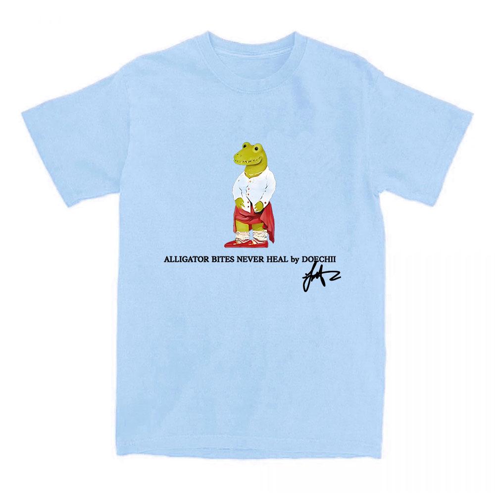DOECHII Футболка с аллигатором Хлопок Короткий рукав Мода Женские футболки Унисекс Хип-хоп Уличная одежда Повседневная Футболка с круглым вырезом Мягкая Женская футболка