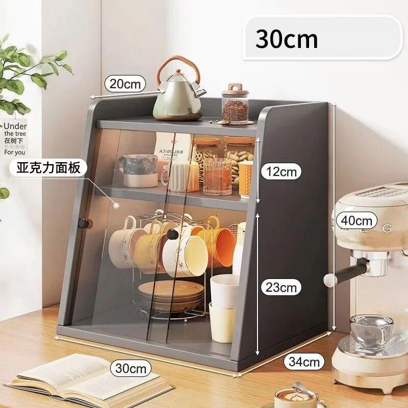 Kitchen Storage Rack Kitchen Acrylic Cup Storage Cabinet Desktop Storage Box Cup Shelf Tea Set Storage Rack Dustproof Cup Holder