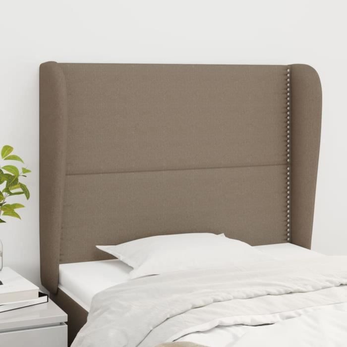 VidaXL Headboard with Ears Taupe 93x23x118-128 Cm Fabric3117802