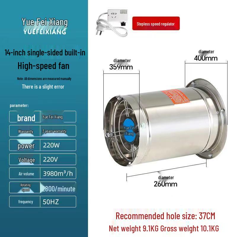 Stainless Steel Axial Flow Exhaust Fan for Restaurant and Stall Ventilation