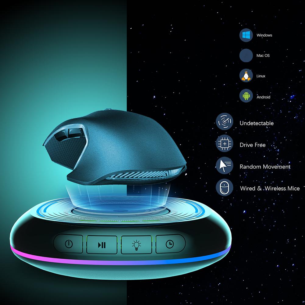 Необнаружимая мышь Jiggler, автоматическая компьютерная мышь, RGB подсветка, мышь с таймером включения/выключения для компьютера