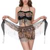 2 Pieces, Bra With Sequined Tassels, Fringed Top, Belly Dance Skirt, Carnival, Club, Costumes