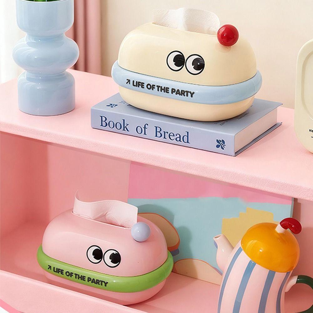 Creative Cartoon Tissue Box Big Eye Built in Spring Desktop Paper Towel Dispenser Reusable Napkin Dispenser Paper Towel Holder