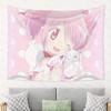 Аниме Гобелен с Puella Magi Madoka Magica Мадока Канаме Кюбей Белый Горошек для Спальни Гобелен Гостиной