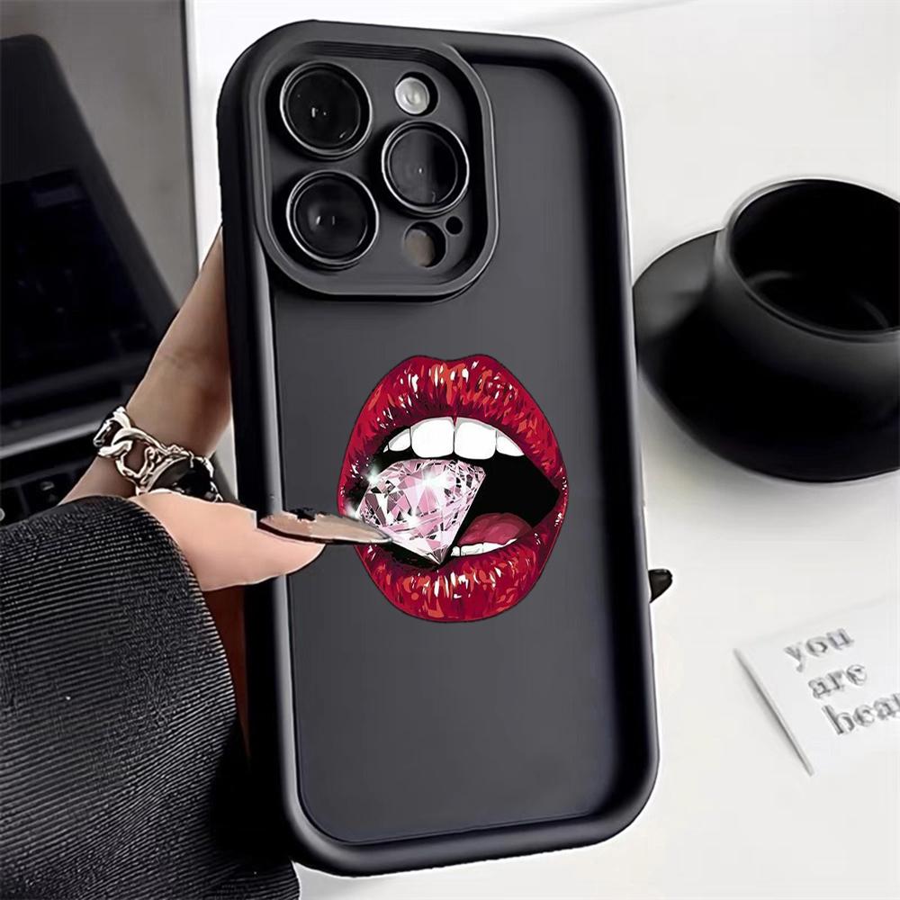 LZ20 Lips kiss design силиконовый чехол для телефона Infinix Smart 9 Hot 40i Tecno Camon 20 Pro Moto G22 G30 OnePlus Google Pixel 9 противоударный задний чехол