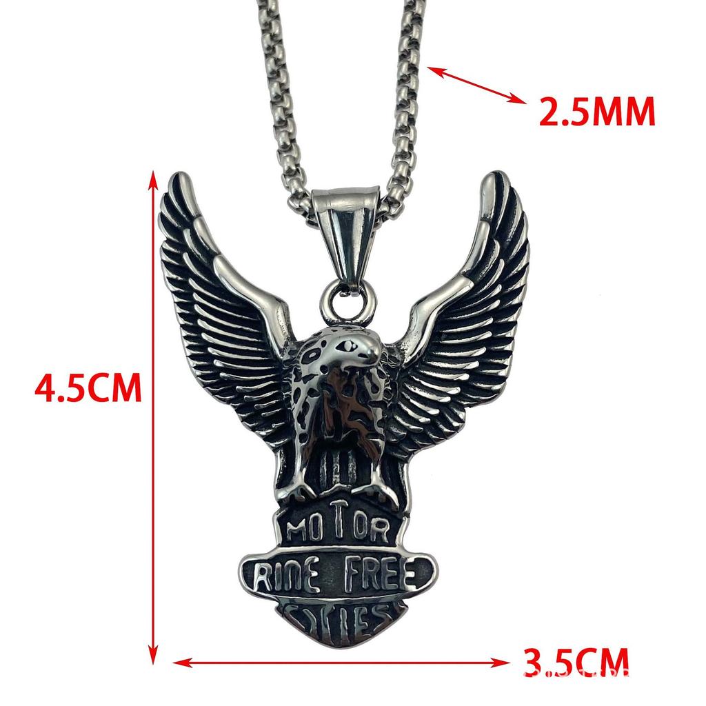 Винтажный бесплатный логотип орла орел расправляющий крылья кулон из нержавеющей стали простое ожерелье из титановой стали ювелирные изделия свитер цепь