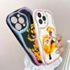 Cute Cartoon Pattern Cream Texture Casing Wavy Edge Soft Silicone Cover Phone Case for Huawei Honor Infinix Tecno iPhone