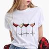 Summer Streetwear Women T Shirt Oversize Femme Fashion Wine Glass Graphic T Shirts Female Short Sleeve Ladies  3XL