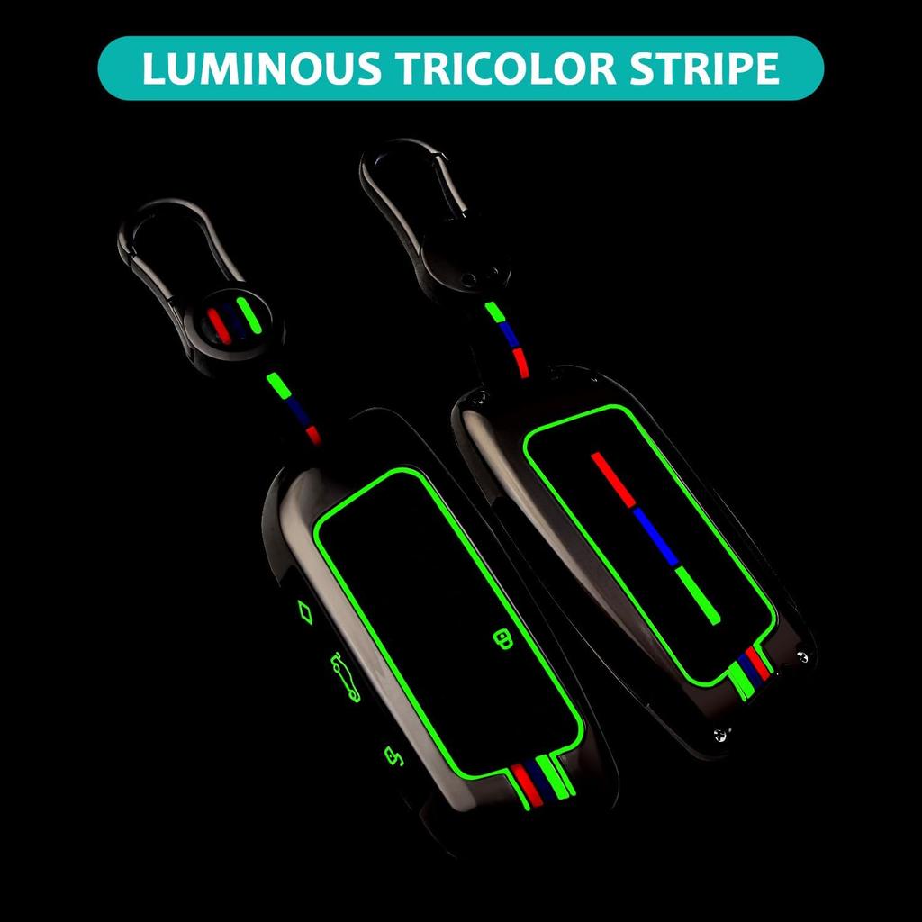 1 шт. Прочный брелок-чехол из цинкового сплава для BMW -2025, Полная защита брелока-пульта с узором из углеродного волокна, Совместим с новыми сериями BMW 5/7, X1, X5