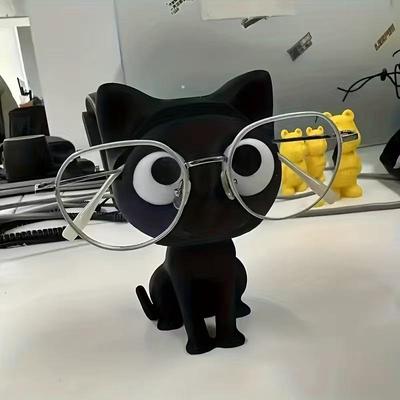 3D-печатный держатель для кошачьих очков Подставка для очков с позой сидящего котенка Очаровательный настольный органайзер Для дома Офиса Комнаты Декор
