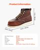 Steel Toe Work Boots UK Size 8.5 Waterproof Moc Toe for Men Slip-Resistant
