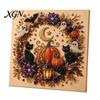 Handmade Gift for Craft Enthusiasts 2Pcs Halloween Faux Pearl Art, Ghost Pumpkin Witch Crow Painting DIY Sparkling Bead Set Kit, 3D Skull
