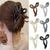Bowknot Shape Hair Claw Candy Color Shark Hair Clip Anti-slip Back Head Hair Pin Plastic Women Hair Accessories