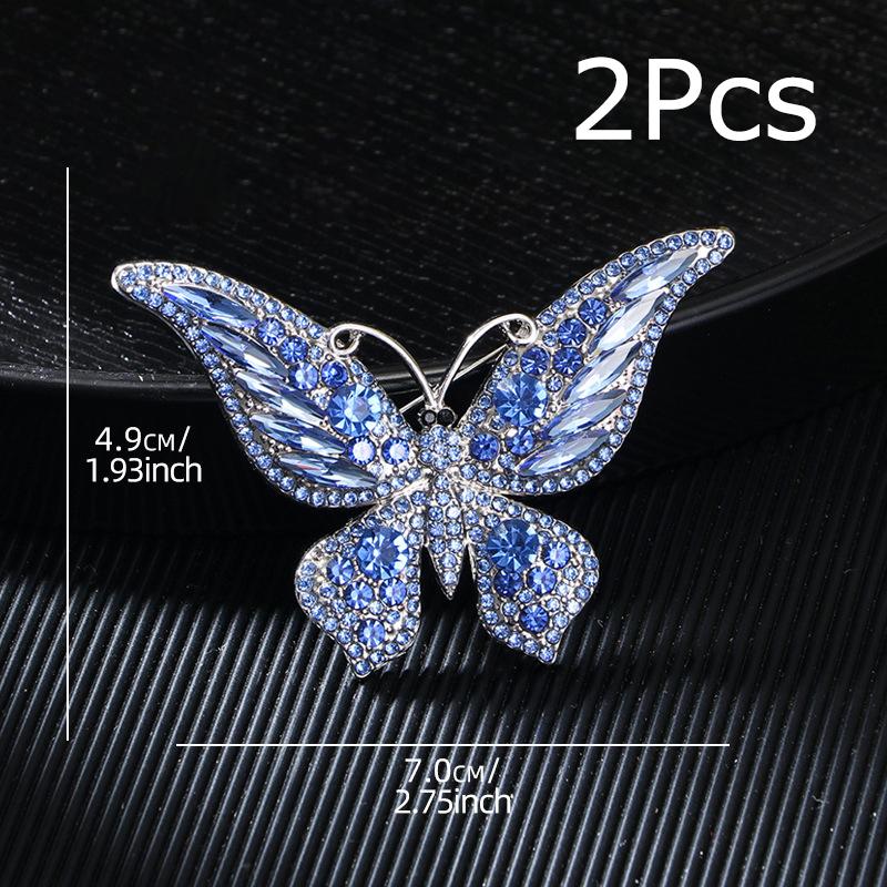 Ретро Подарки Брошь-цветок на грудь в виде бабочки Светская жизнь Инкрустированные бриллиантами Красочные тканевые аксессуары Модная элегантность 1 шт.