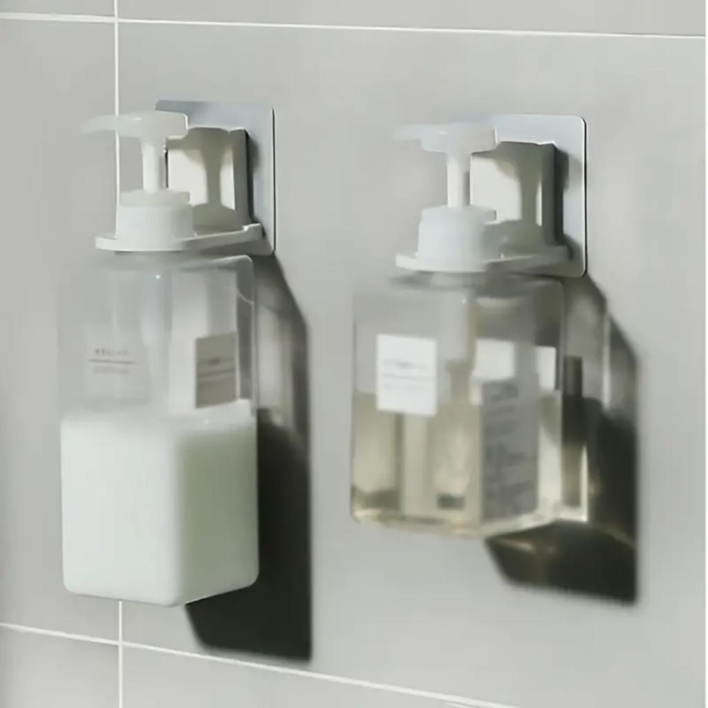 5Pcs Dispenser Bottle Holder Wall Mounted Adhesive Shampoo Lotion Hand Soap Bottle Hanger Bathroom Rack