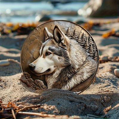 2d Плоский 20*20см, Деревянное настенное панно Собака Аляскинский маламут, Идеальный подарок на День отца, Металлическая табличка в винтажном стиле для декора дома и офиса