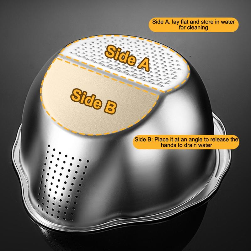 Сито для мойки риса Чаша для мойки риса из нержавеющей стали 316 Сито для риса Дуршлаг для фруктов и овощей Кухонные принадлежности