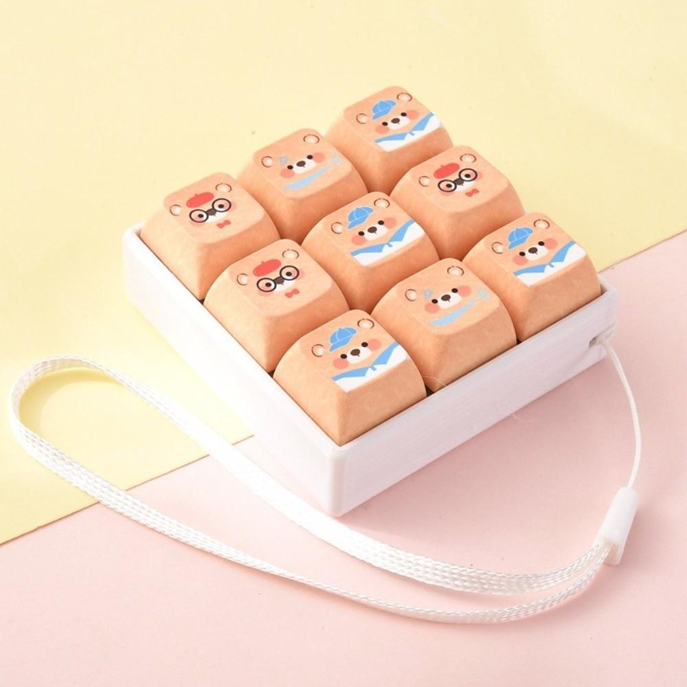 Creative Keycap Fidget Keychain 9-Key Keyboard Clicker Toy Keyring Bag Decoration