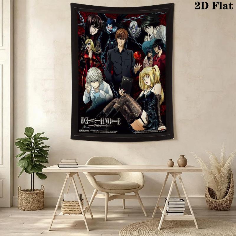 Death Note Iron Heart Wing Tapestry Background Cloth Fashion Print Christmas Gift Soft Wall Decoration