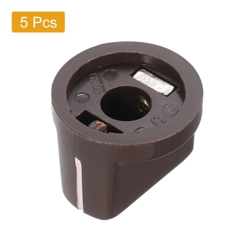 uxcell Knobs, Shaft Hole Guitar Ampere Effect Pedal Knobs, Pointer Control Knobs with Set Screws, Coffee, 6.4mm, 5 Pieces