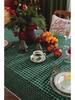 American Yarn-Dyed Holiday Christmas Tablecloth - Red and Green Plaid Cotton Polyester for Coffee and Dining Tables.