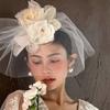 French Style Bride Headdress White Flower Hair Jewelry New Bridal Headwear Photography Accessories