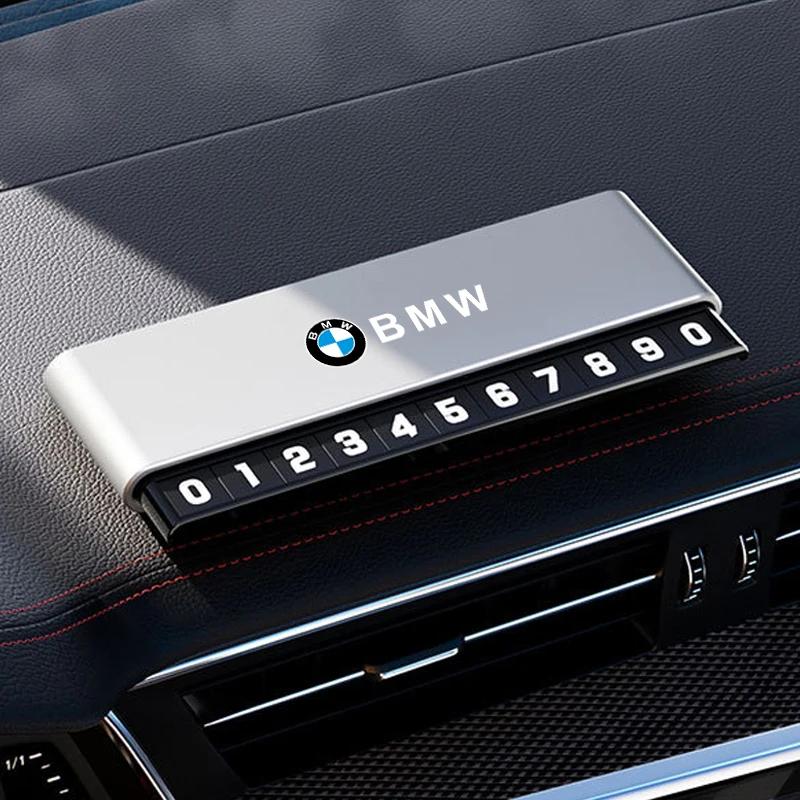 XJBN1 2025 New Aluminium Alloy Car Temporary Parking Card Phone Number Plate For BMW M Emblem M3 M5 X1 E46 E36 E34 F10 E90 F30 E60 F30
