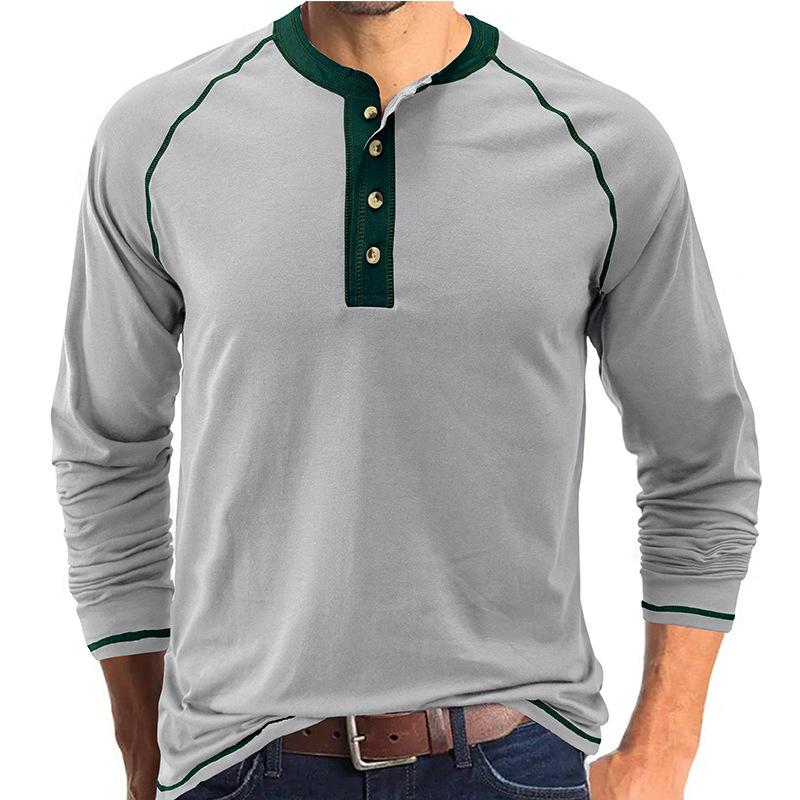 Autumn Winter Classic Solid Color Long Sleeve Mens Button Down T-shirt Casual Versatile Daily Wear Comfortable Basic Bottom Shirt for Men