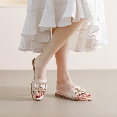 Модные женские летние новые модные сандалии из искусственной кожи с круглым носком, простые однотонные сандалии, повседневные женские тапочки с открытым носком Zapatos Mujer