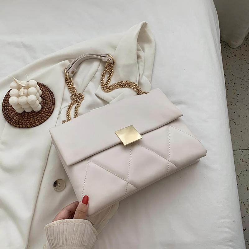 Большая вместимость, модная сумка на цепочке, простая, прочная, квадратная, сумка через плечо, корейский стиль, женская, новая, свадебная сумочка