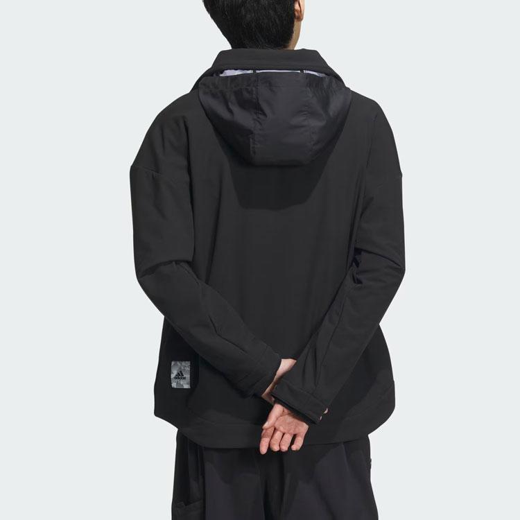 adidas Куртка Fustl 2 Logo Sports Casual Loose Hooded Jacket Men Jackets Black IZ1496