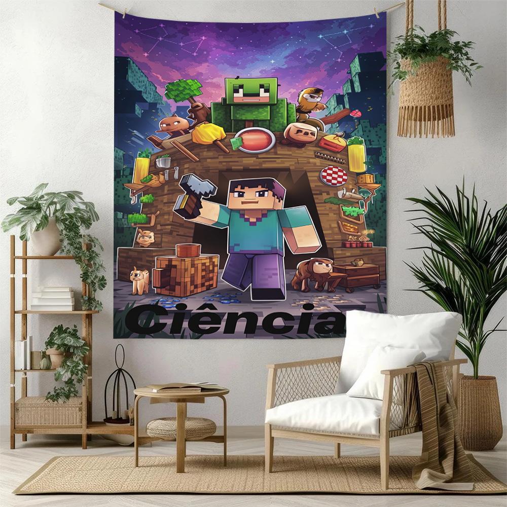 Minecraft Wall Decor Tapestry Art For Pet Memorial Birthdaywedding Party Backdrop Family Gift