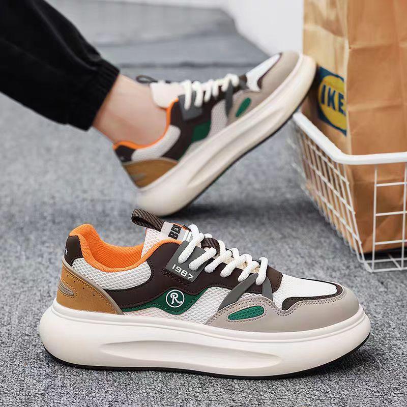 New Mesh Men's Shoes Versatile Summer Trend Sports Casual Low Top Board Sneakers Men's Cloth Shoes Soft Soles Vulcanized Shoes